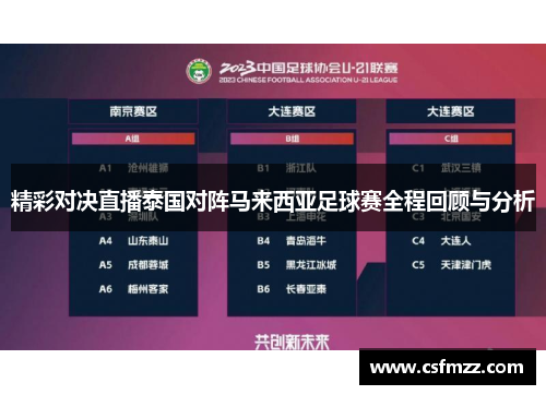 精彩对决直播泰国对阵马来西亚足球赛全程回顾与分析